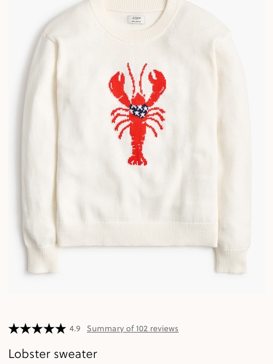 J. Crew Sweaters - J. Crew Ivory Crewneck Sweater with Red Lobster Motif